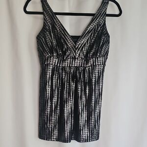 INC International Concepts Black and Silver Sequin Look Blouse